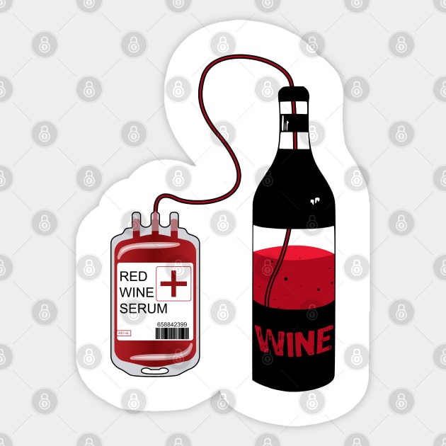 Funny Wine Blood Bag Sticker by MarYouLi